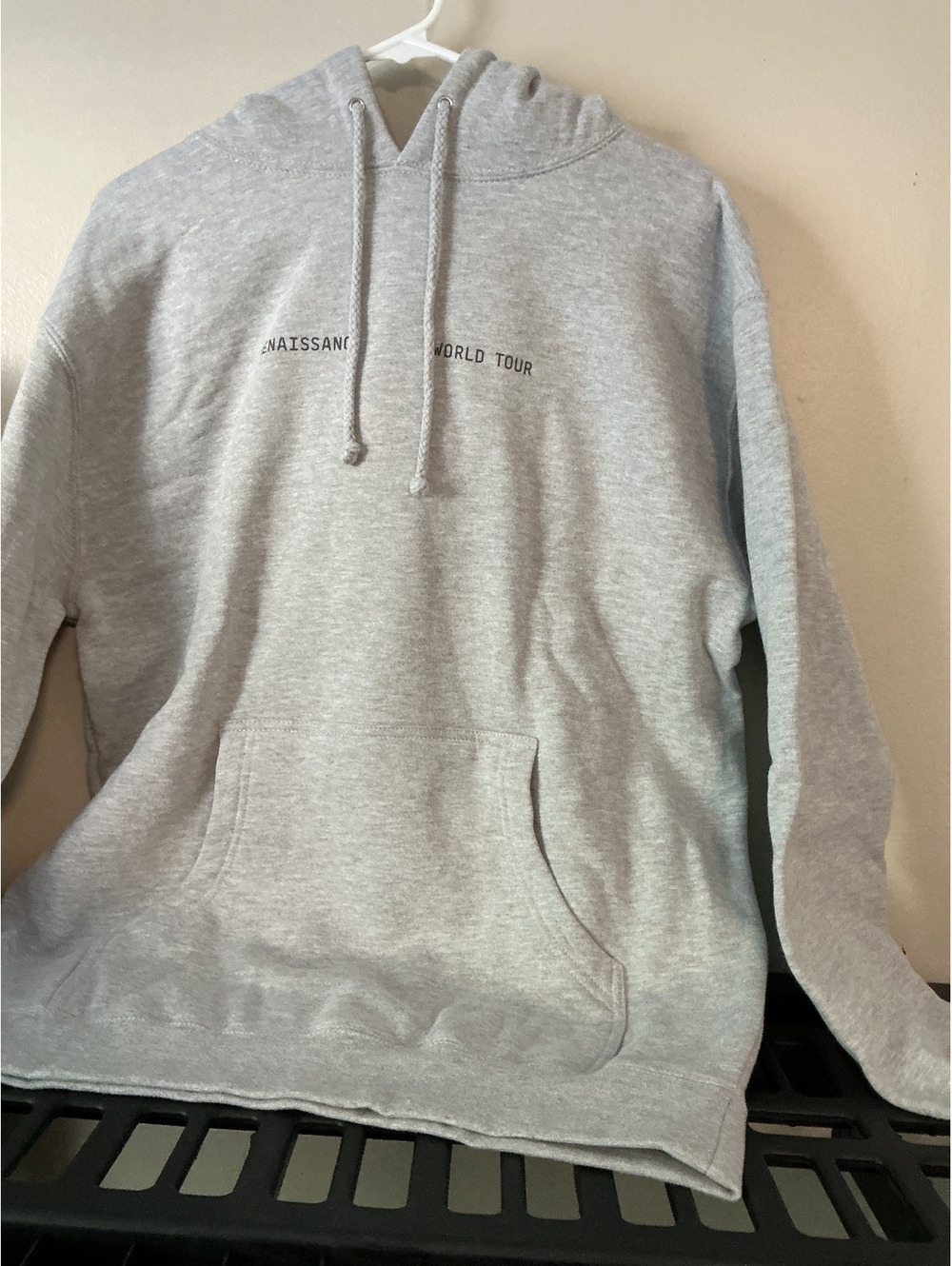 BEYONCÉ Medium Gray Renaissance World Tour Hoodie with Back Graphic Print